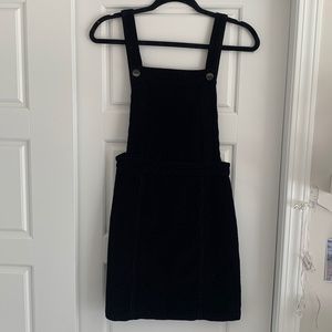 TOPSHOP black corduroy overall dress